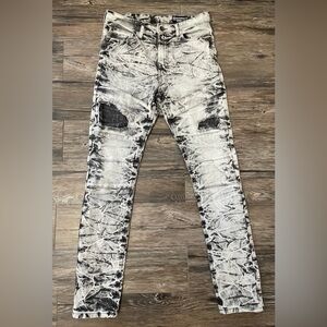 Southpole Skinny Jeans 32x32 Acid Wash Distressed Moto Streetwear Y2K